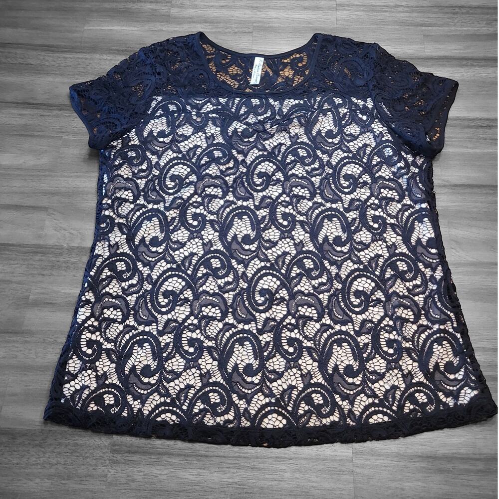 PerSeption Concept Black Lace Top XL Witchy Cottagecore